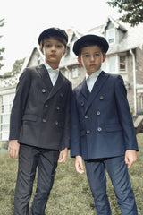 Boys Signature Black Double Breasted Suit