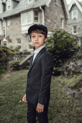 Boys NEW Signature Black Suit with Peak Lapel