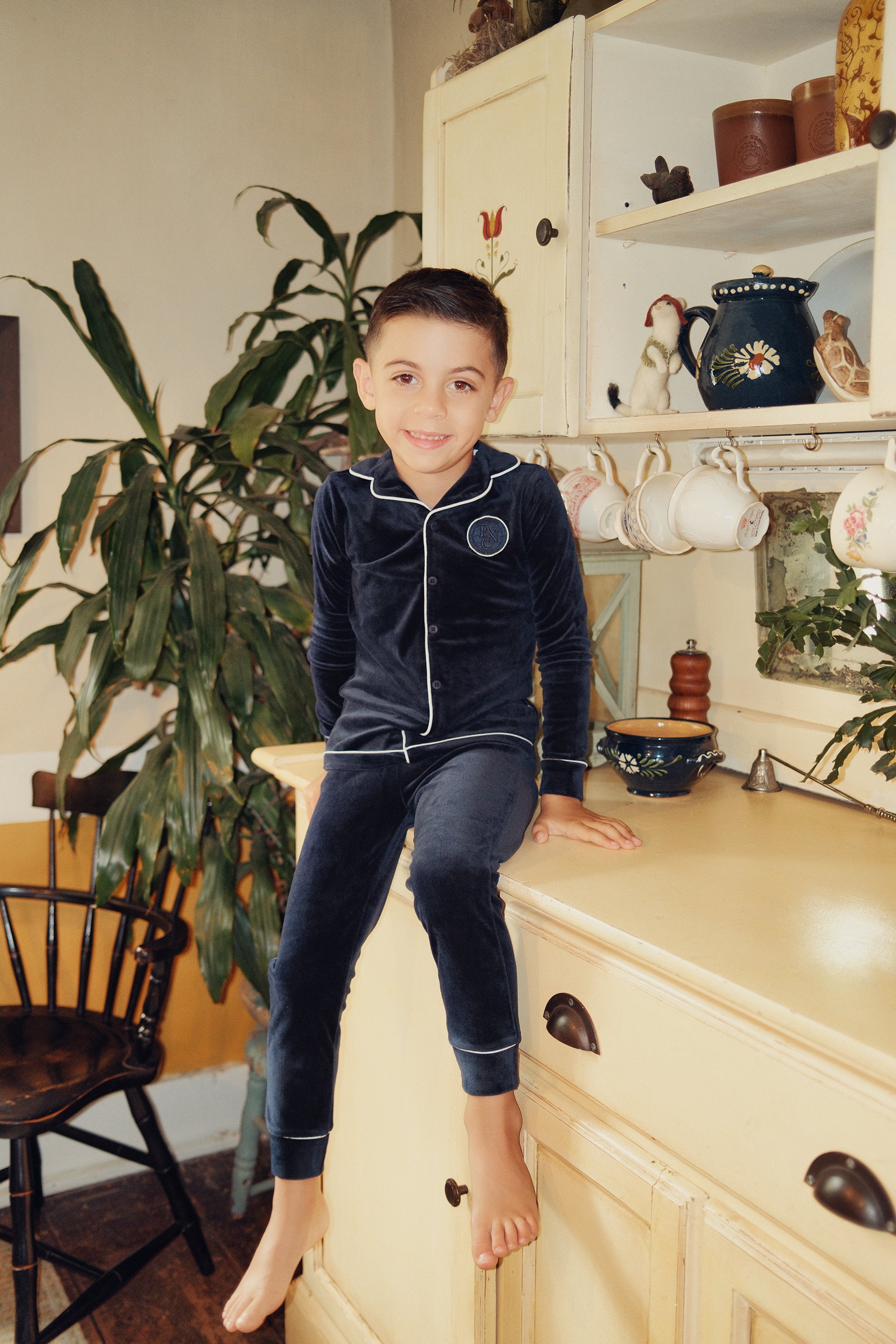 Boys Blue PCN Velour Grandpa Pajama