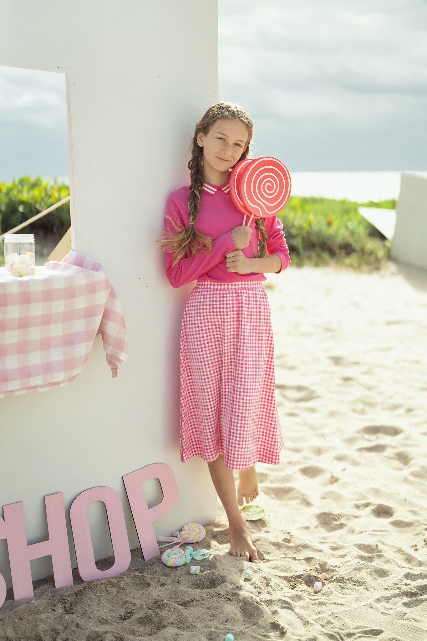 Girls Sweet Check Polo