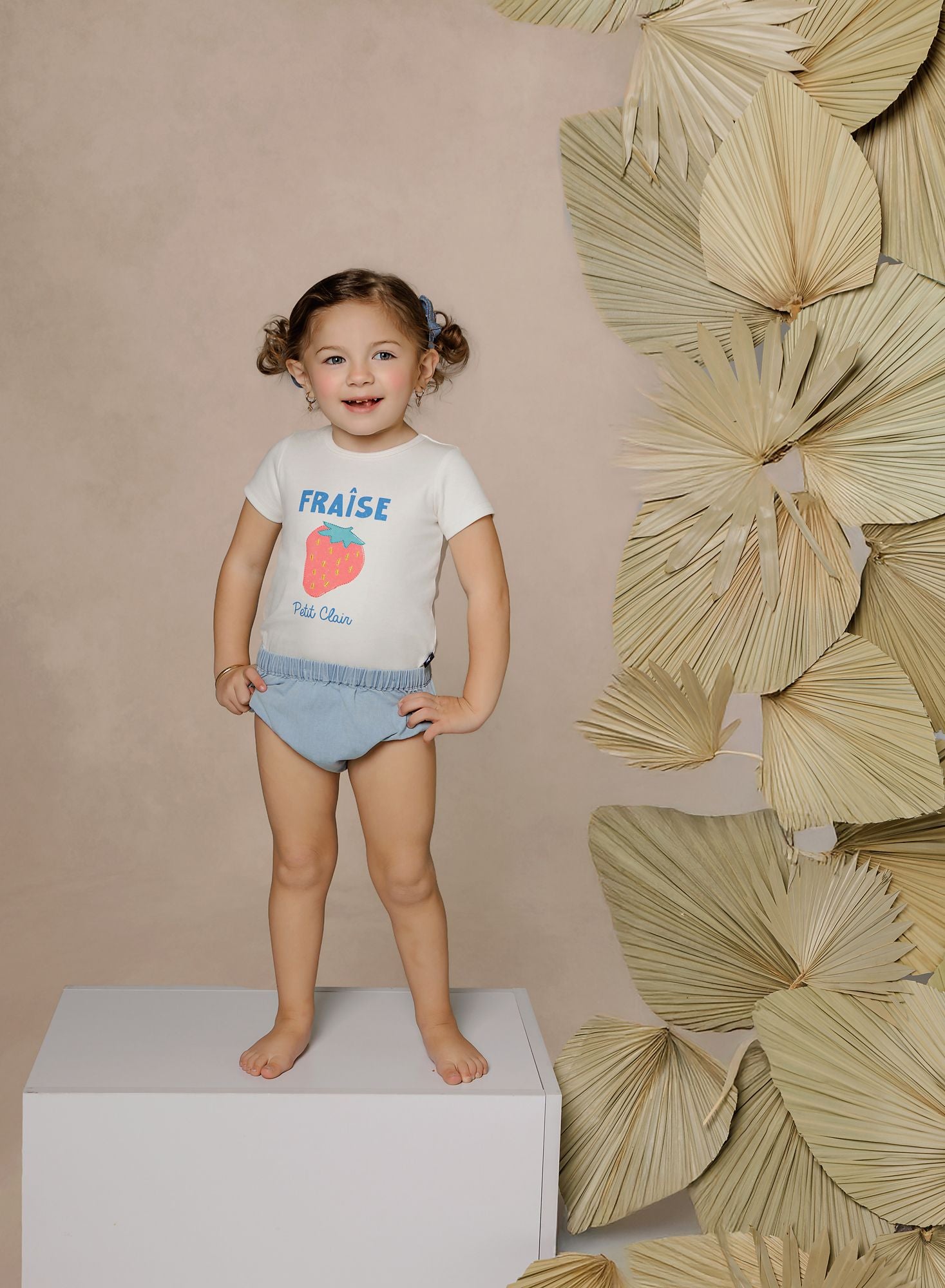 Girls White Strawberry T-Shirt