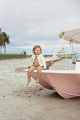 Girls Full Bloom Ivory Cardigan