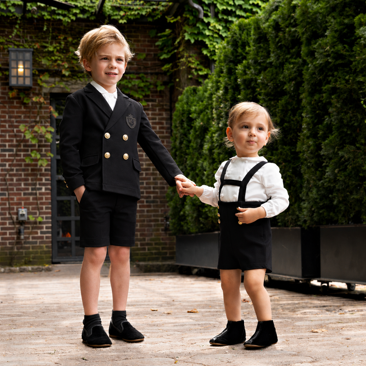 Black Pique Shorts