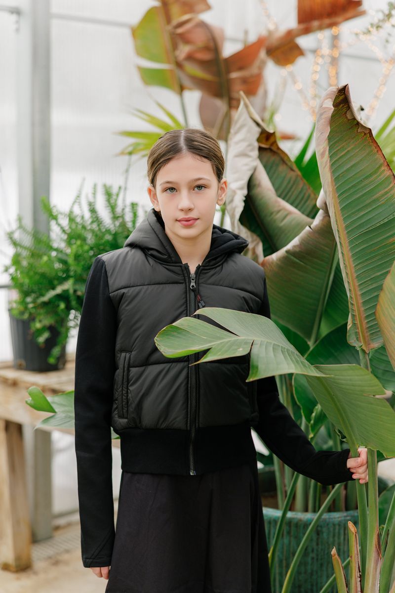 Girls Black Puffer Jacket