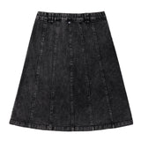 Graphite Button Skirt