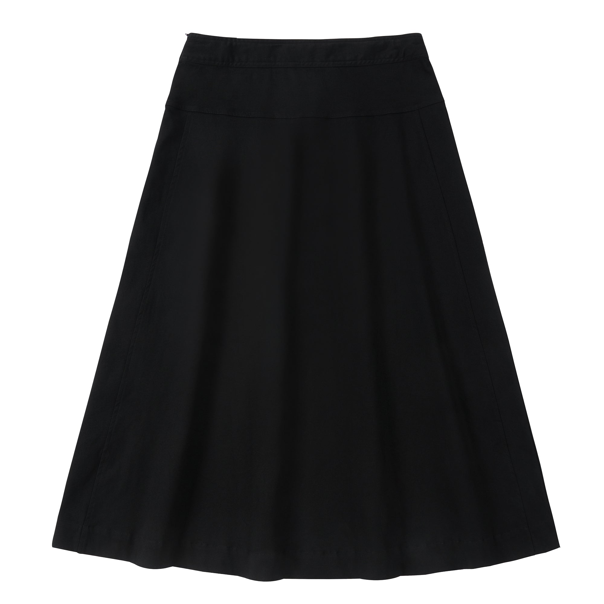 Black Woven Yoke Skirt