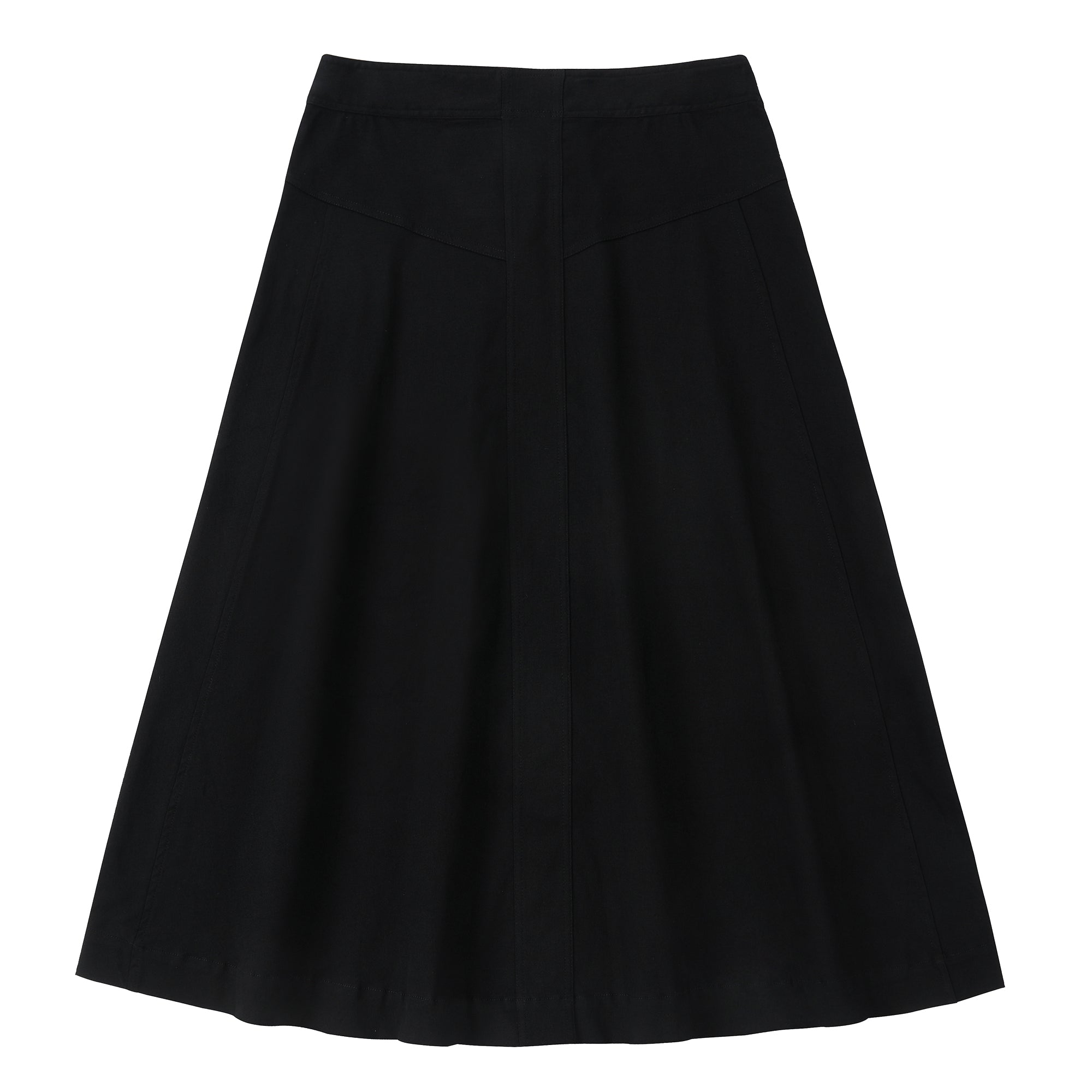 Black Woven Yoke Skirt