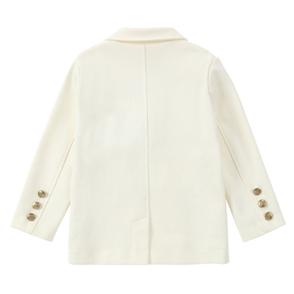 Boys Ivory Gold Button Blazer