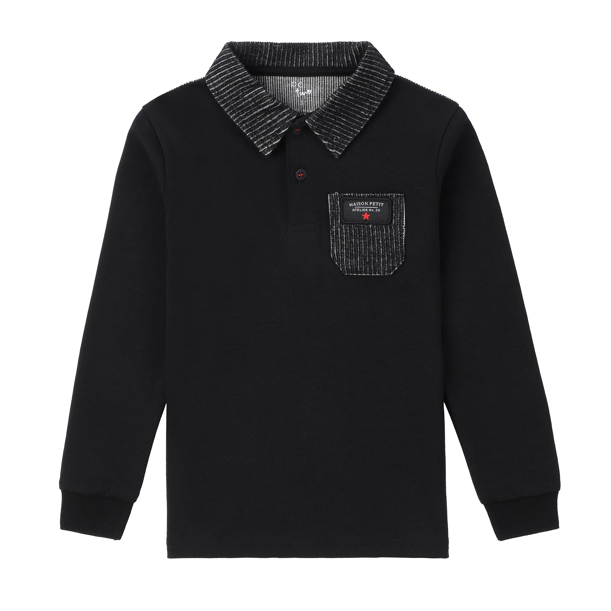 Boys Charcoal Cord Polo