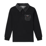 Boys Charcoal Cord Polo