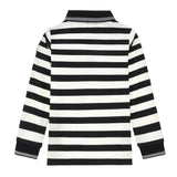 Boys Black and Ivory Stripe Polo