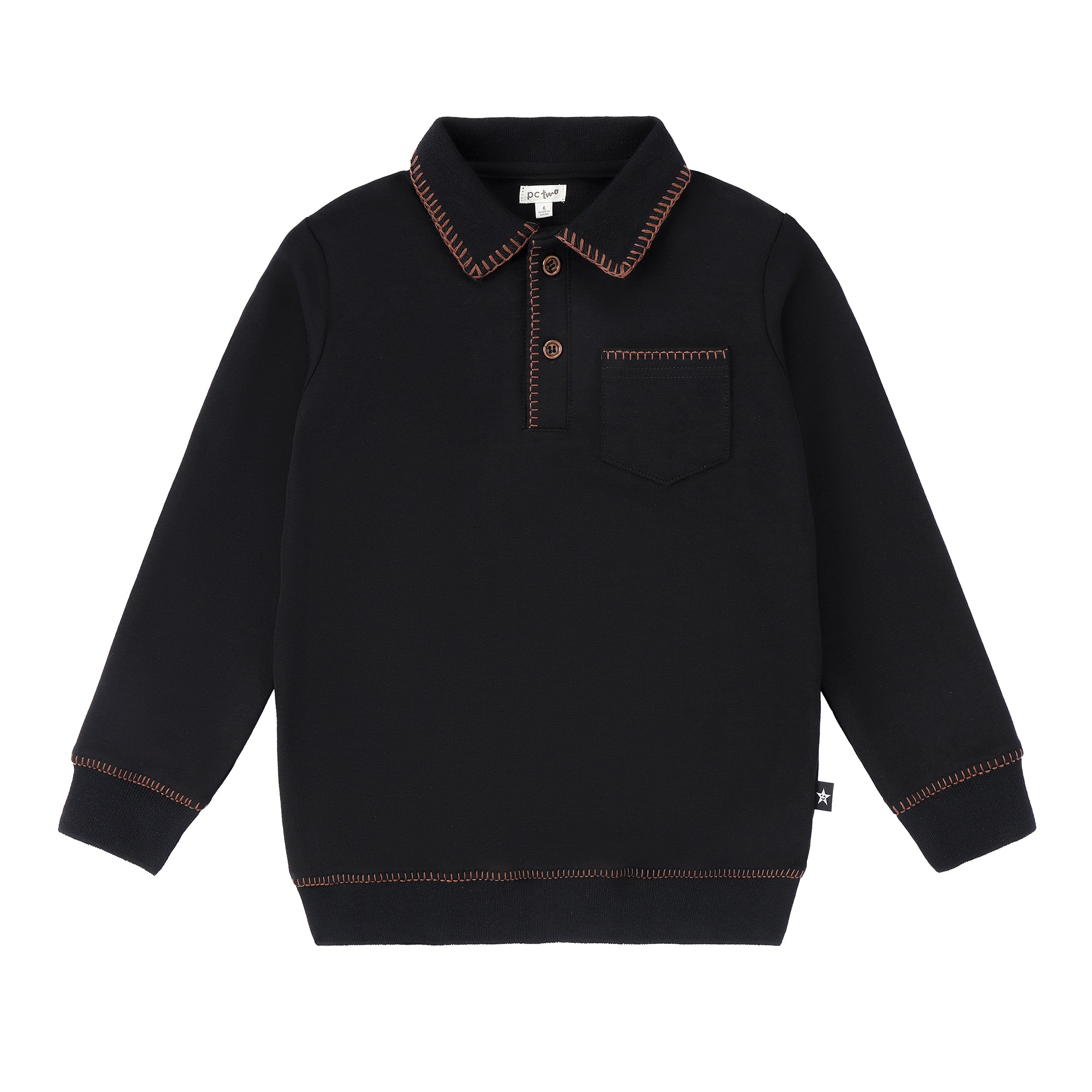 Boys Denim Stitch Polo