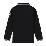 Boys Black Polo with Multicolor Trim