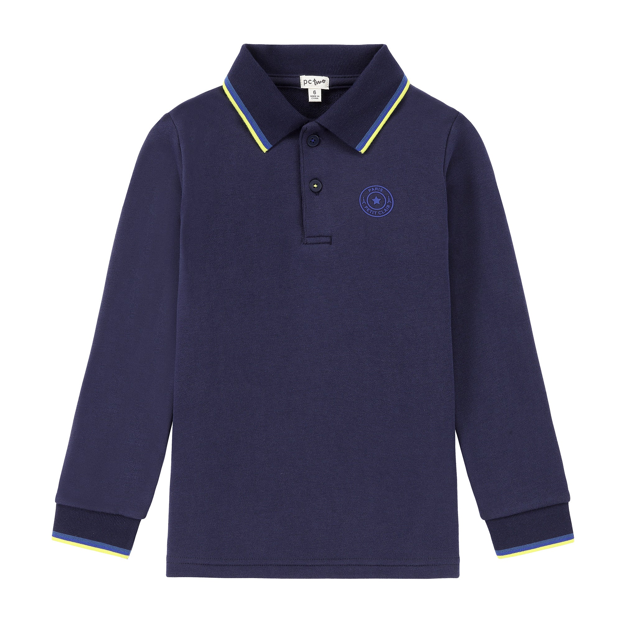 Boys Navy Polo with Blue & Yellow Trim