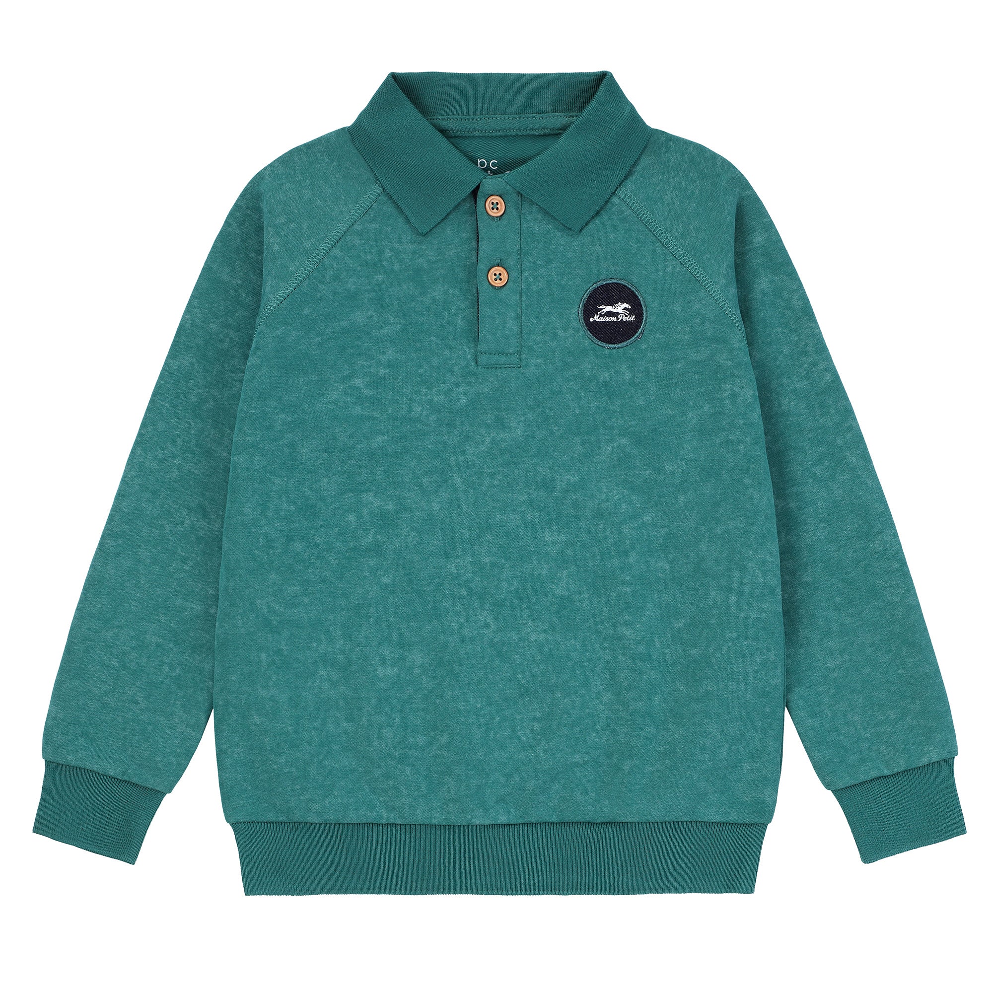 Boys Green Wash Polo with Racehorse
