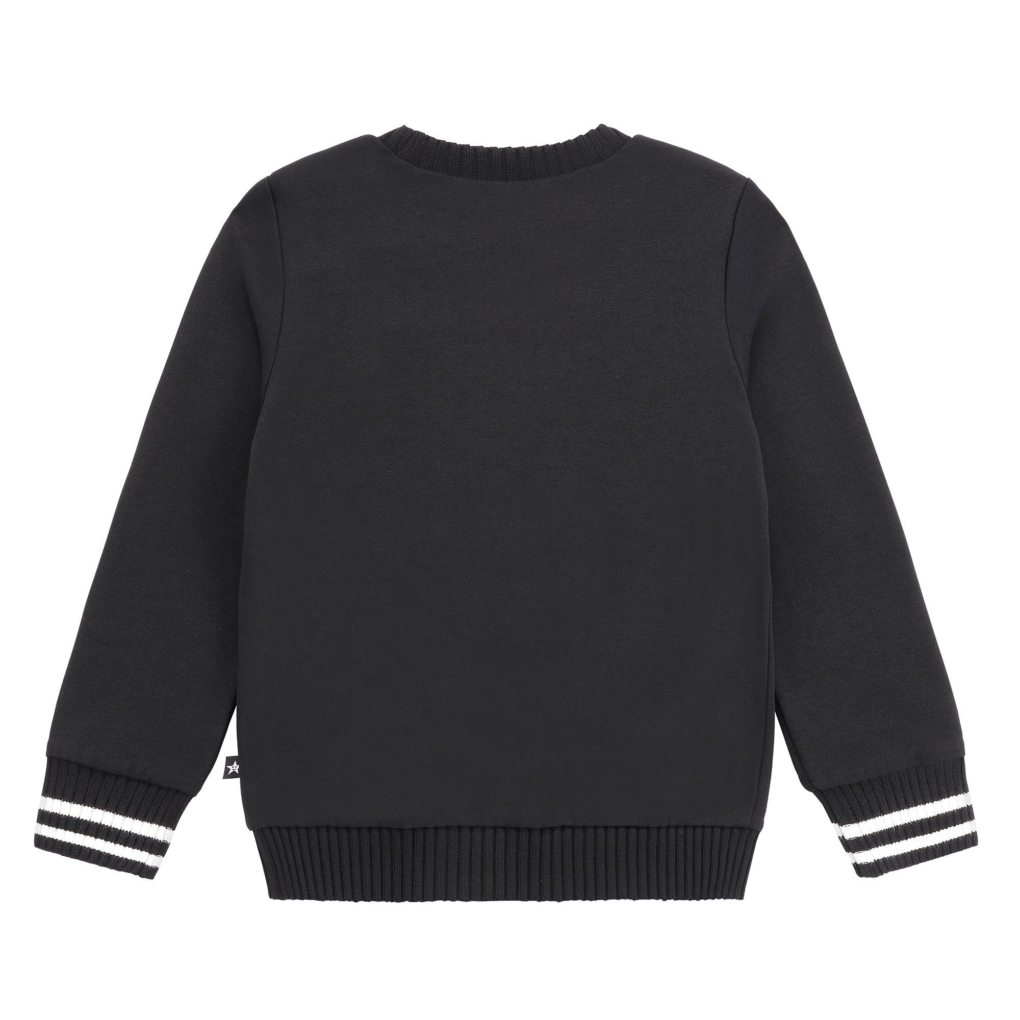 Boys Black PC Logo Sweatshirt with White Stripe Trim