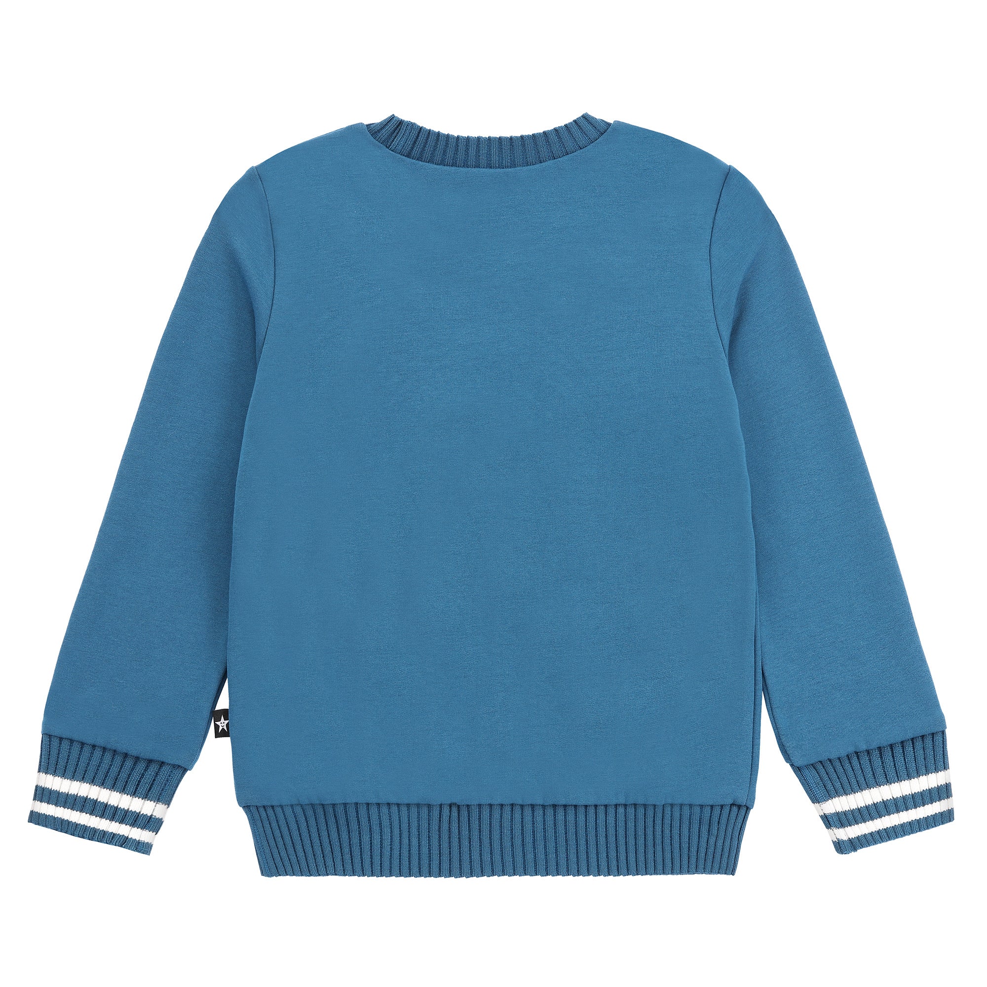 Boys Blue PC Logo Sweatshirt with White Stripe Trim