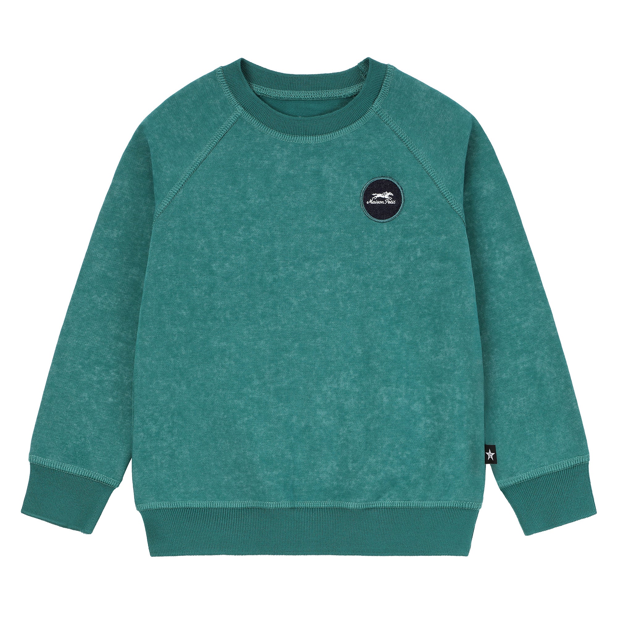 Boys Green Wash Sweatshirt with Racehorse
