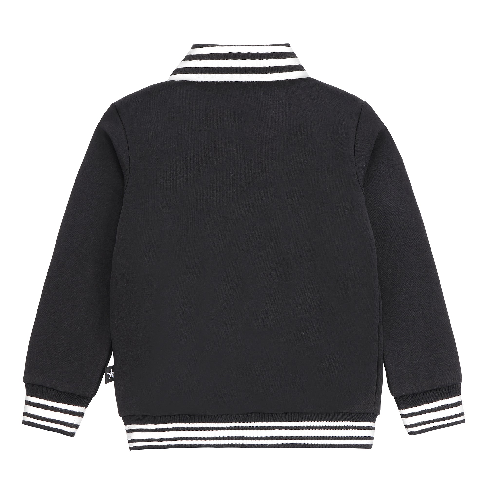 Boys Black V-Neck Sweatshirt with White Stripe Trim
