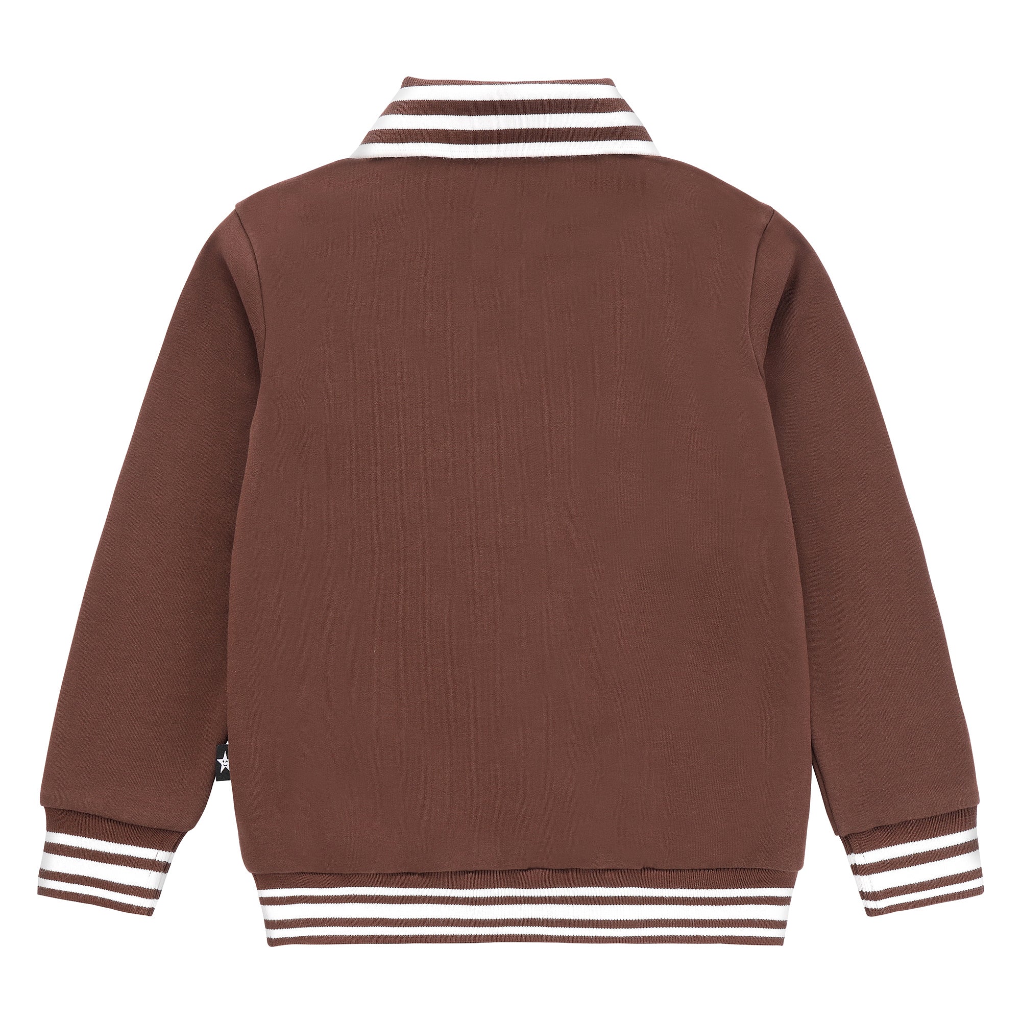 Boys Dark Brown V-Neck Sweatshirt with Ecru/Brown Stiching