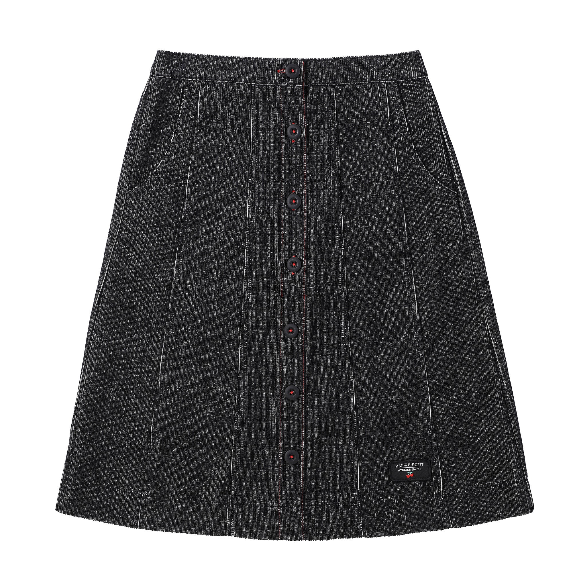 Girls Charcoal Cord Short Skirt