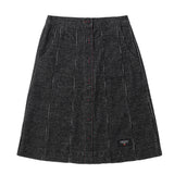 Girls Charcoal Cord Short Skirt