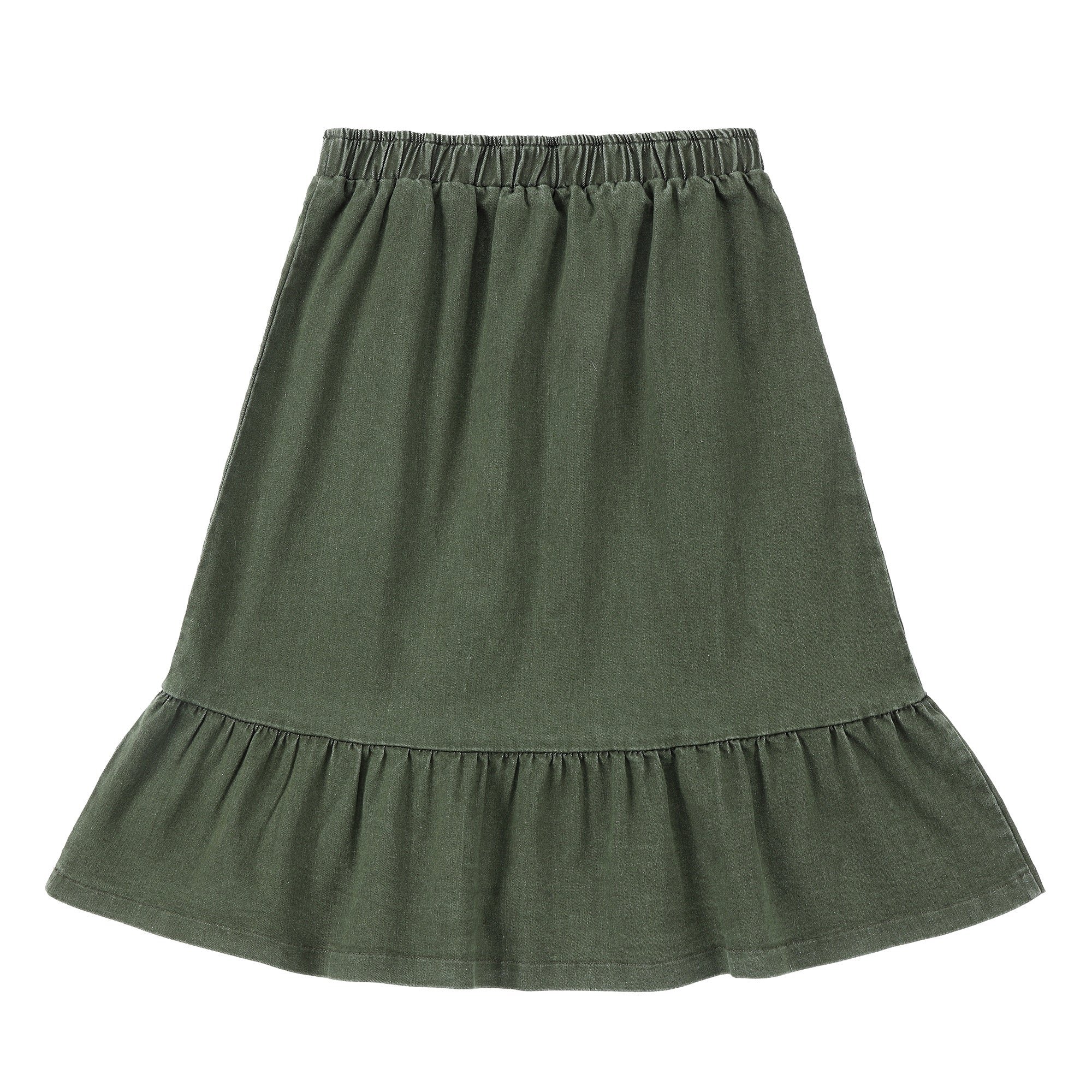 Girls Vintage Olive Short Skirt