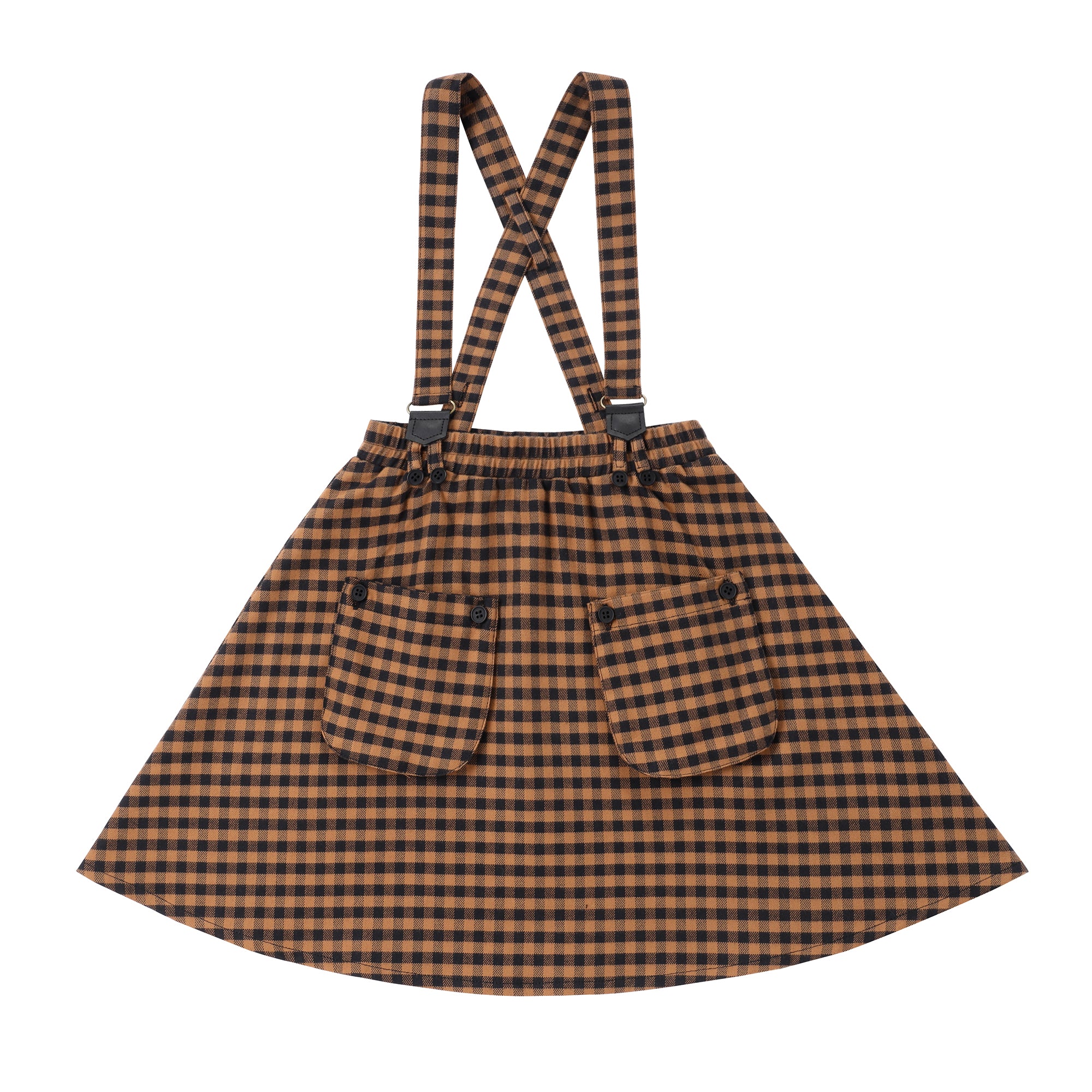 Girls Caramel Checkered Jumper