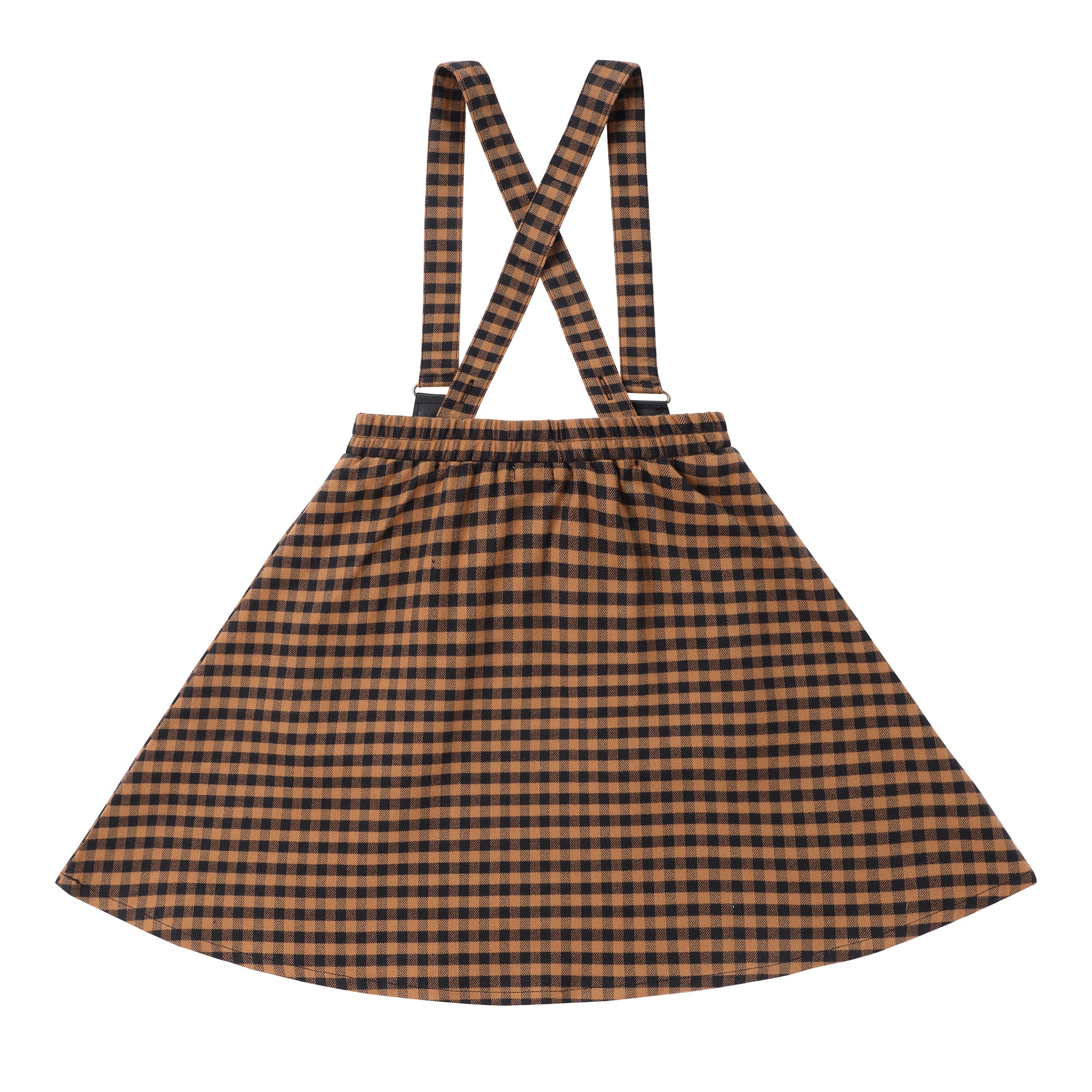 Girls Caramel Checkered Jumper