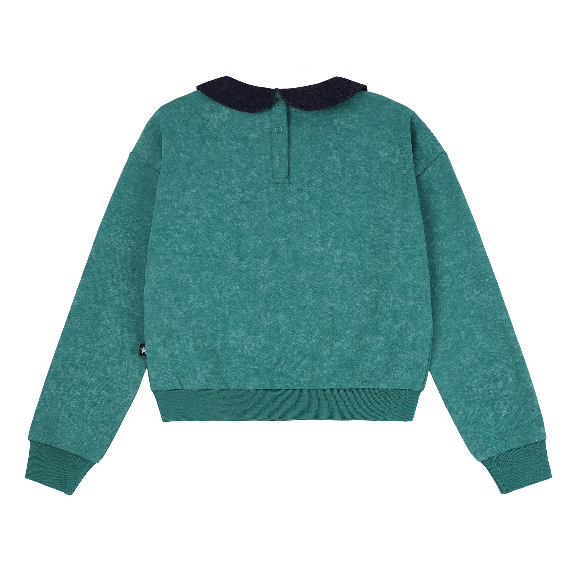 Girls Green Wash Sweatshirt with Racehorse