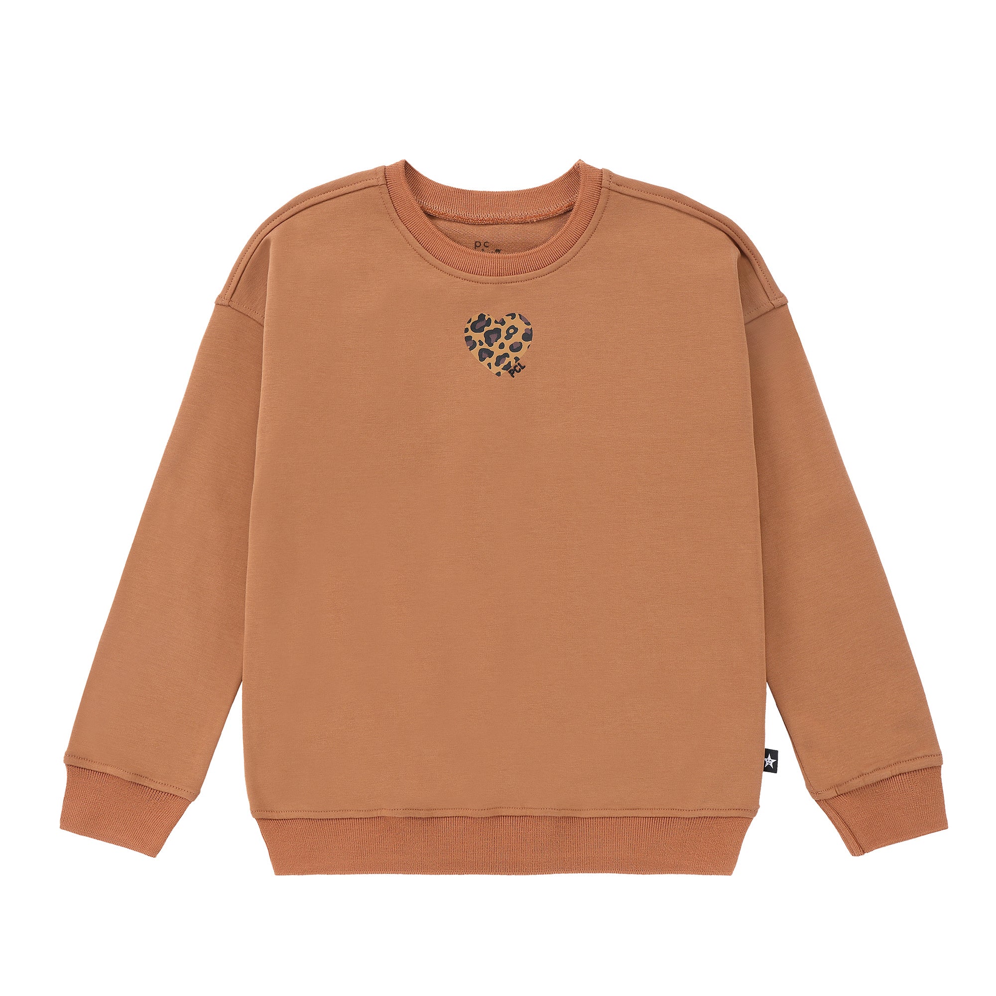 Girls Heart Leopard Sweatshirt