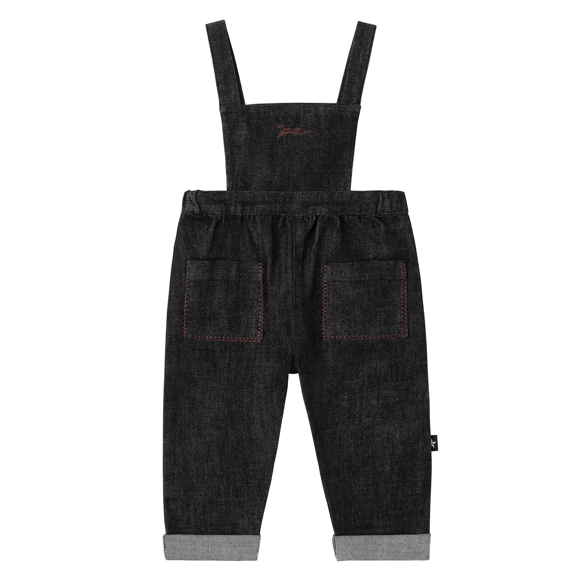 Baby Boys Denim Stitch Romper with Back Pockets