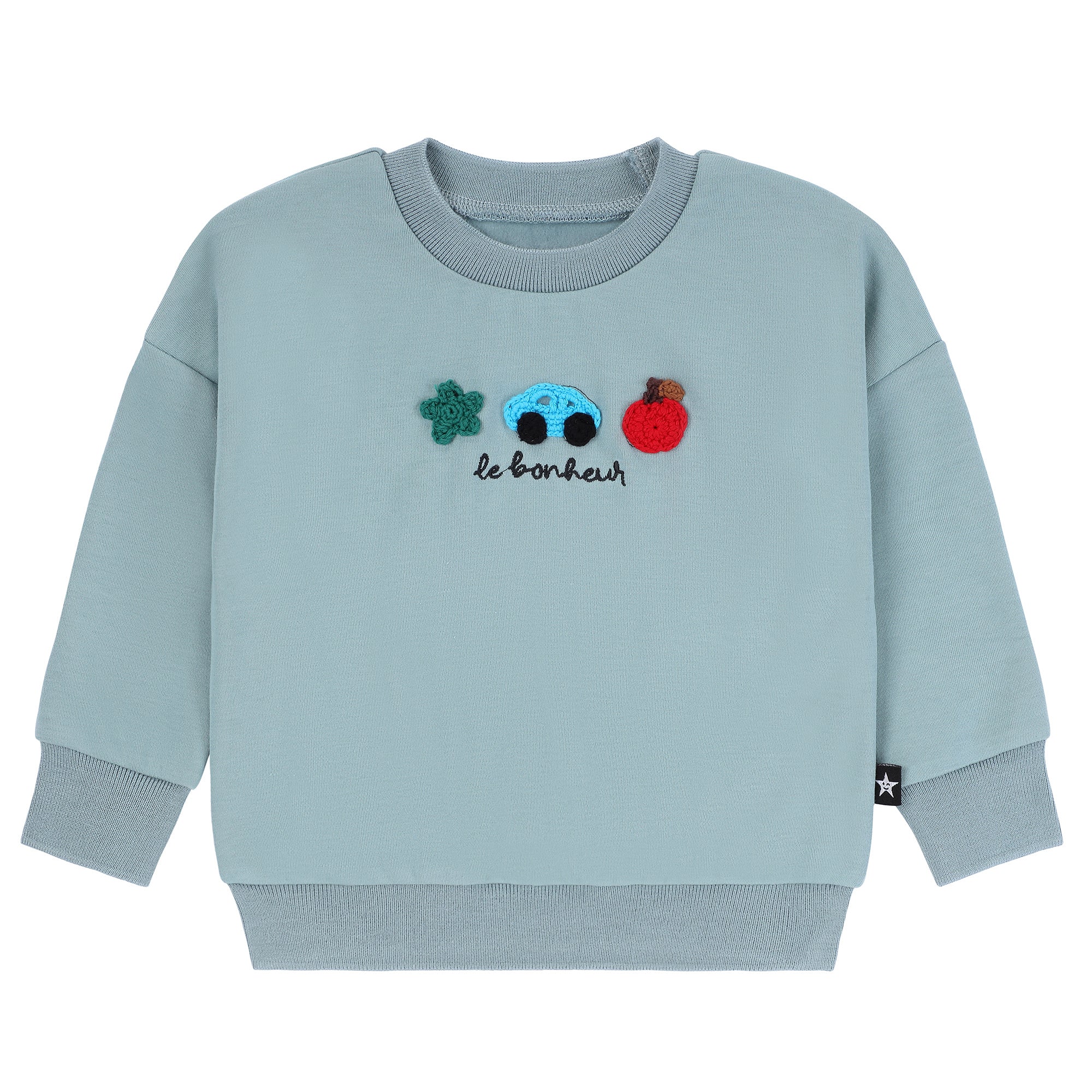 Baby Boys Green Car Appliqué Sweatshirt