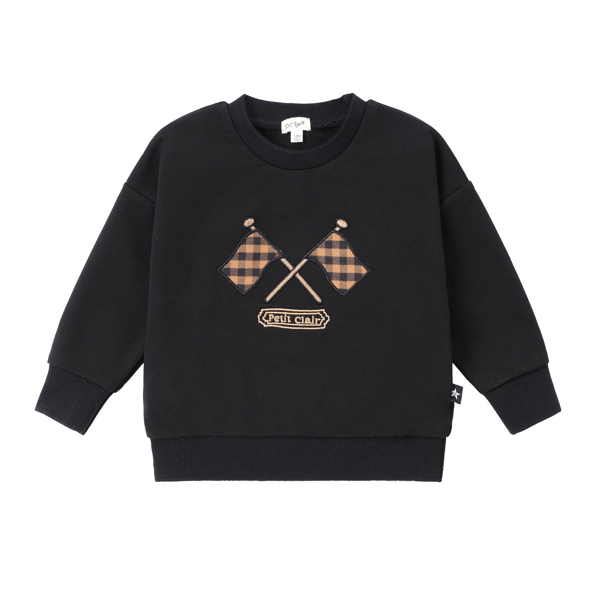 Baby Boys Caramel Checkered Sweatshirt