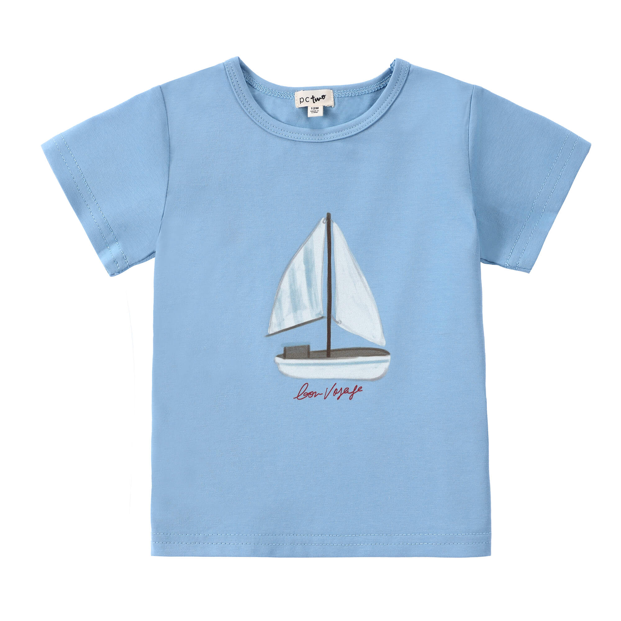 Boys Mid-Blue Sailboat T-Shirt