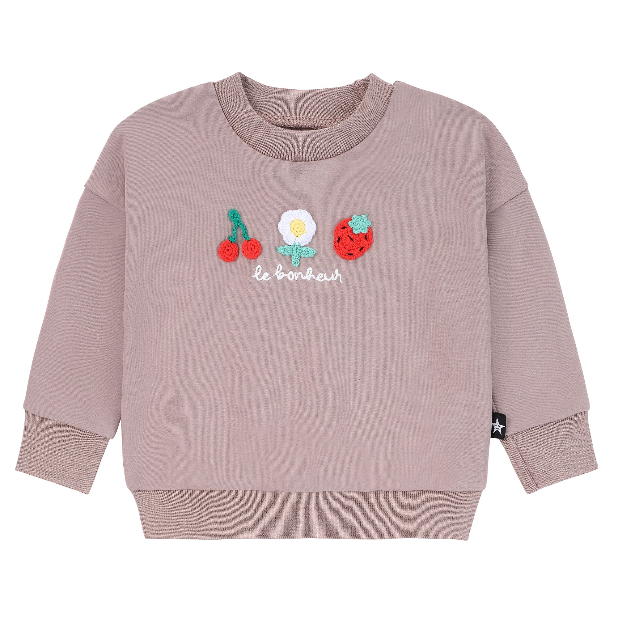 Girls Taupe Happy Sweatshirt