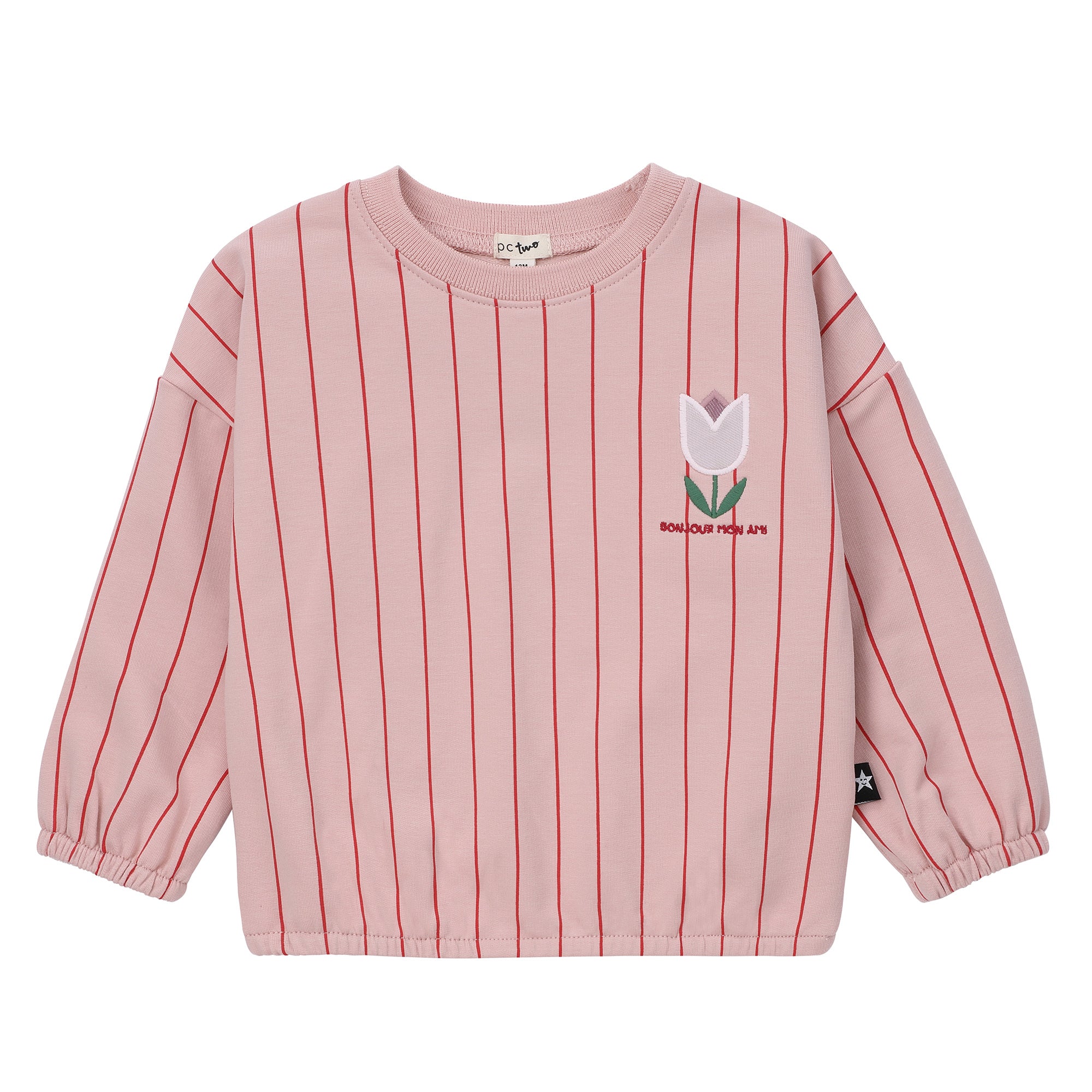 Baby Girls Pink Stripe Sweatshirt Set
