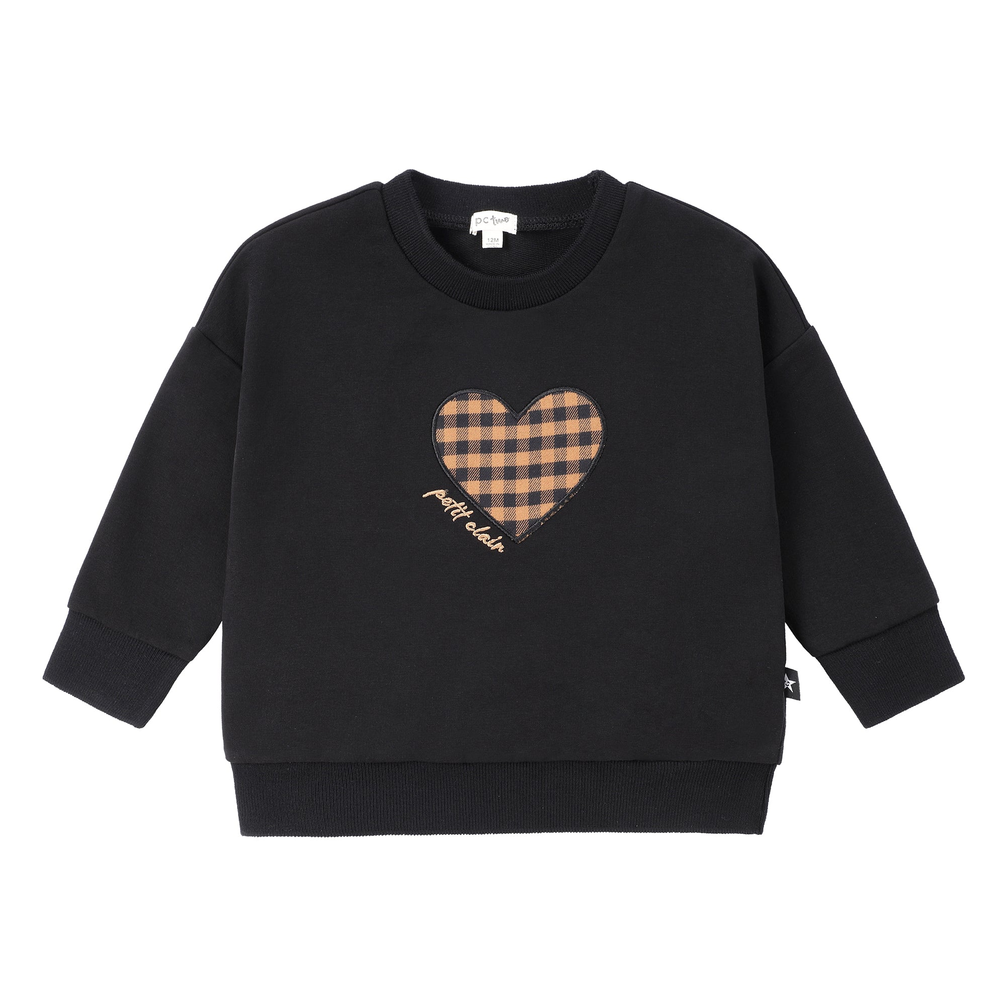 Baby Girls Caramel Checkered Sweatshirt