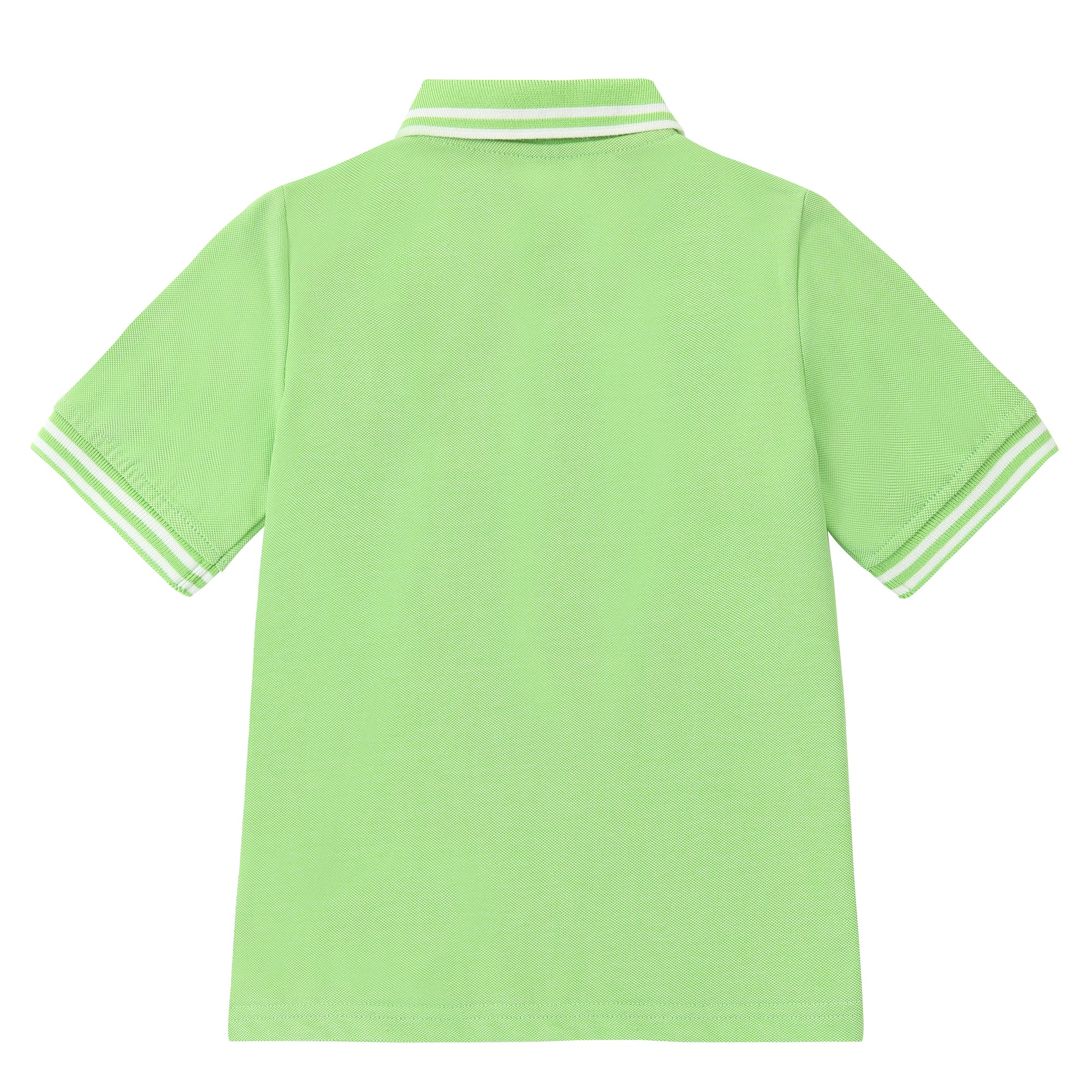 Boys Bright Green Polo with White Trim
