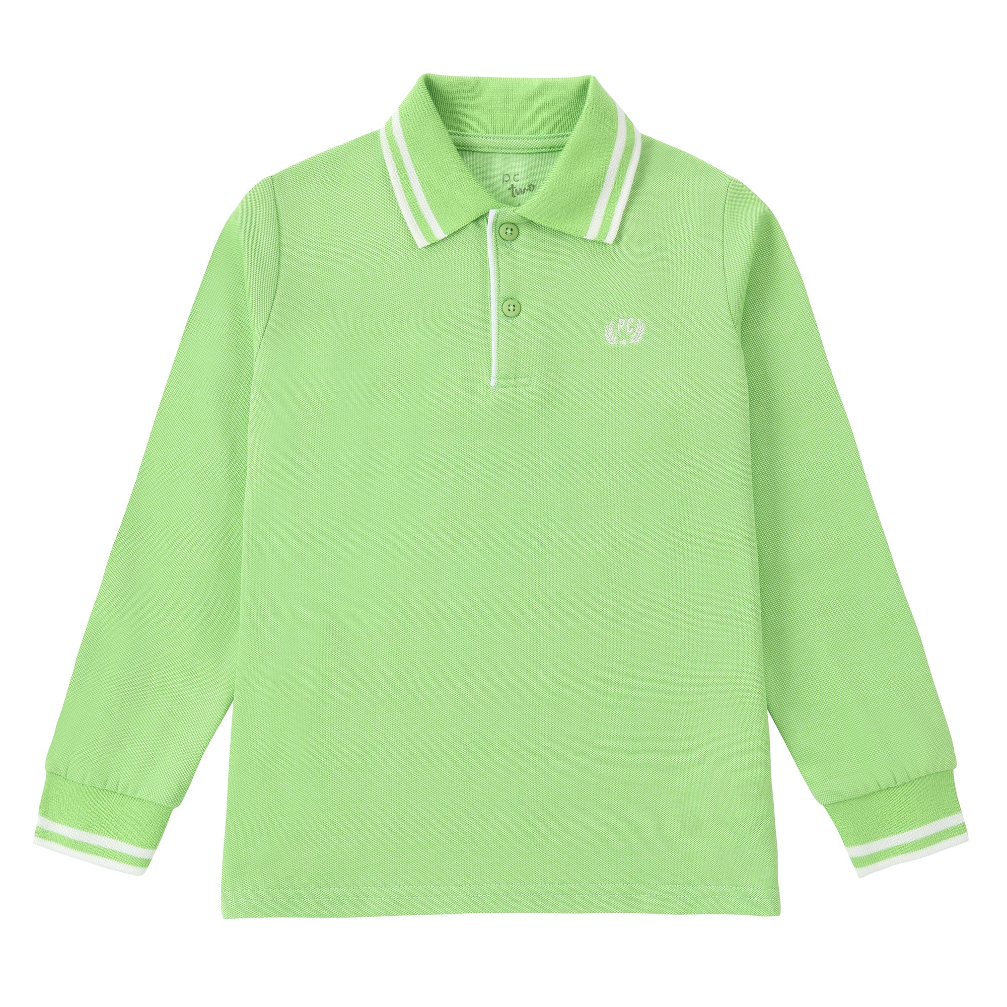 Boys Bright Green Polo with White Trim