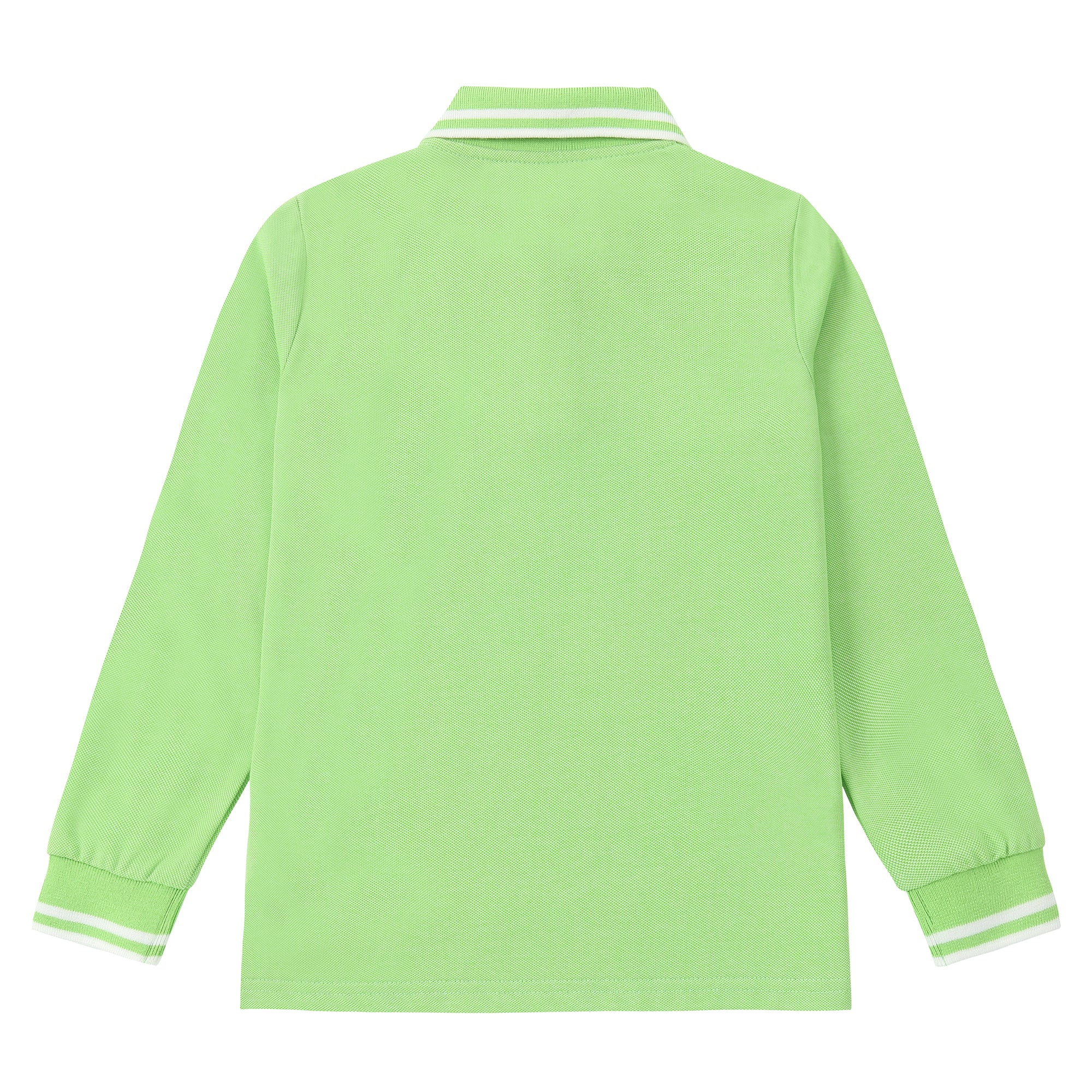 Boys Bright Green Polo with White Trim