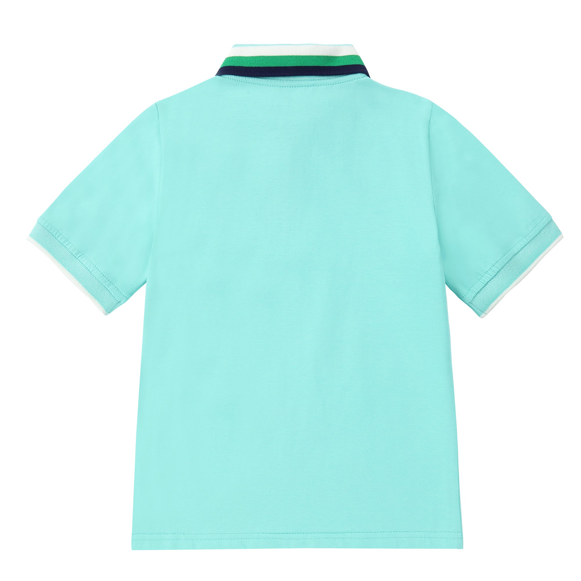 Boys Aqua Polo with Green & White Trim