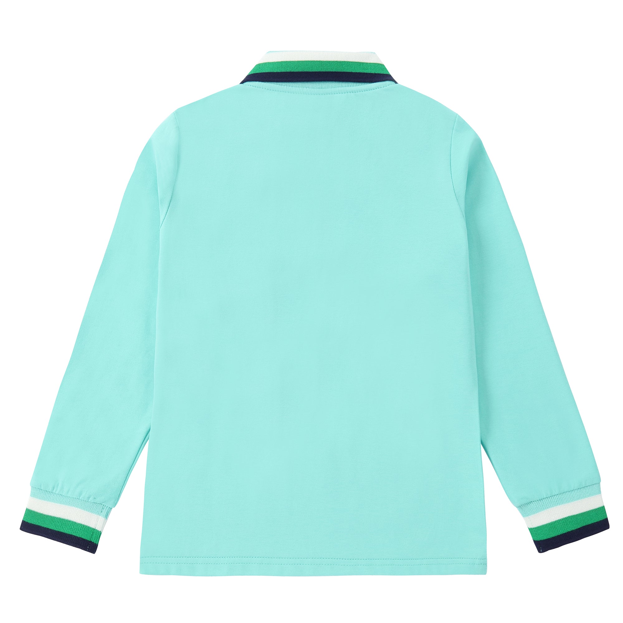 Boys Aqua Polo with Green & White Trim