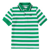 Green and White Striped Polo 607