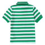 Green and White Striped Polo 607