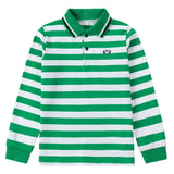 Green and White Striped Polo 607