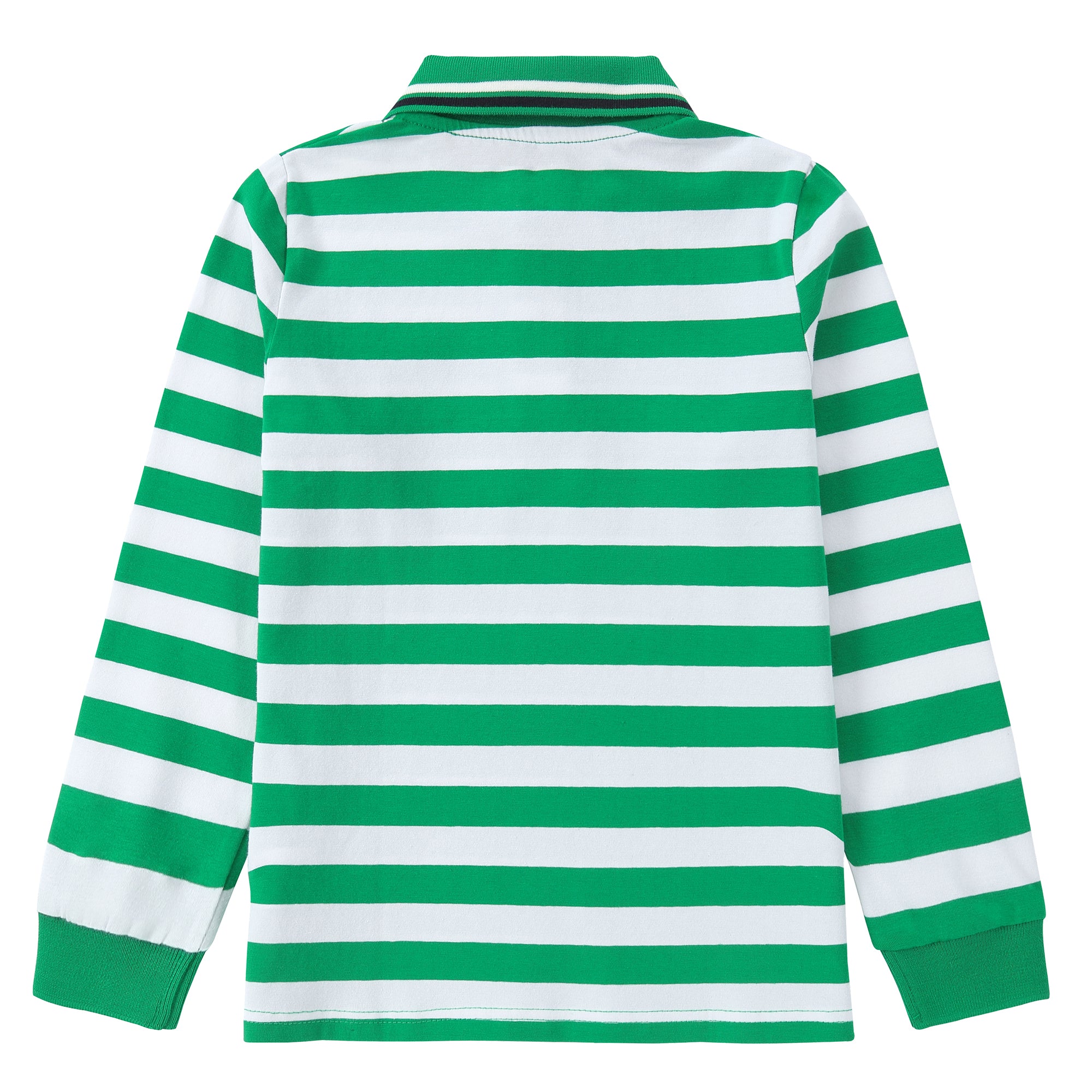 Green and White Striped Polo 607