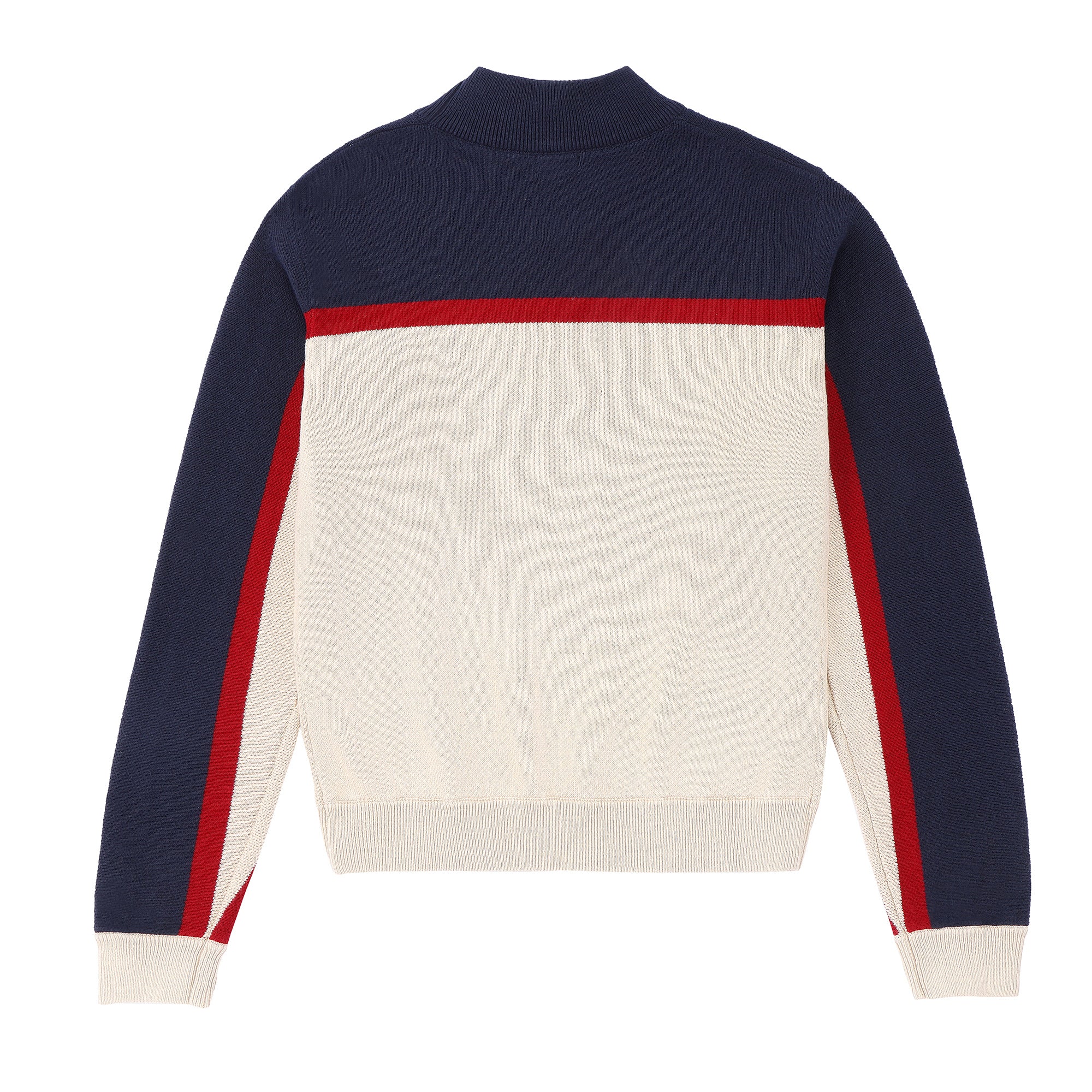 Teens Cream Navy Knit Sweater with Red Trim