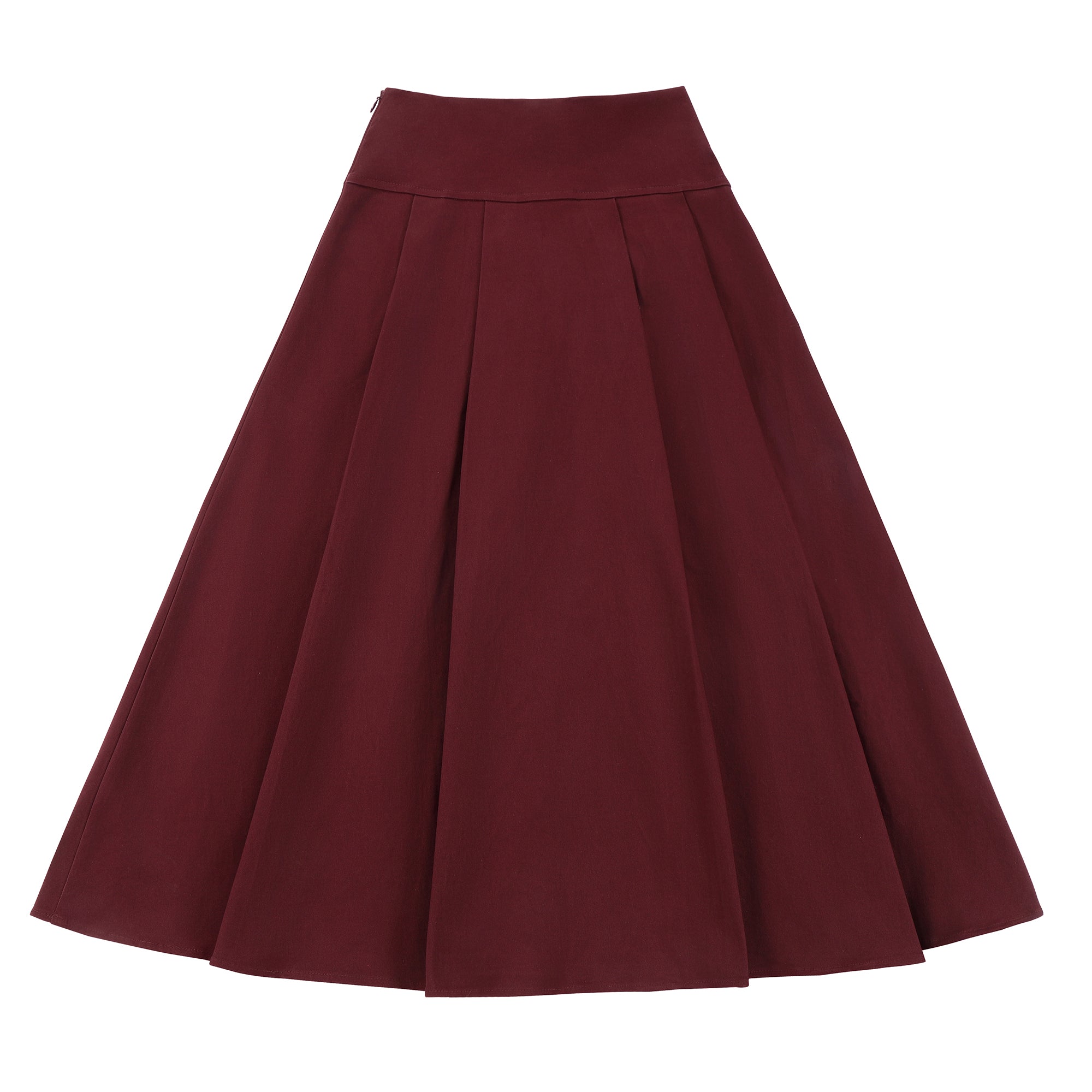 Teens Burgundy V Shaped Panneled  Maxi Skirt