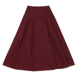 Teens Burgundy V Shaped Panneled  Maxi Skirt